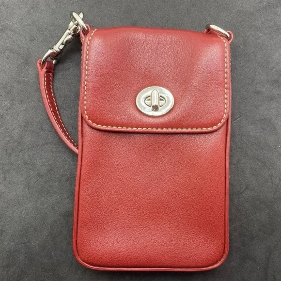 Vintage Coach Red Leather Wristlet with Tassel - Picture 3 of 6